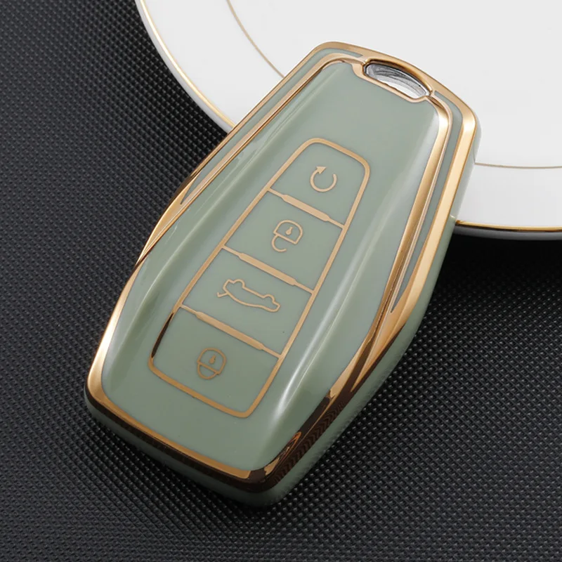 

TPU Car Remote Key Case Cover fob For Geely Emgrand X7 EX7 Coolray 2019-2020 Auto Styling Fob Accessories Holder Shell
