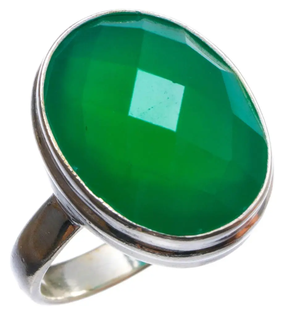 Натуральное кольцо Chrysoprase уникальное серебряное ручной работы размер США 5 75 х2251 |