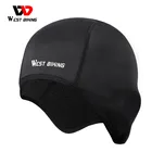 WEST BIKING велосипедные шапки зимние теплые флисовые велосипедные колпачки ветрозащитные теплые шапки для езды на велосипеде уличные спортивные велосипедные шапки для бега