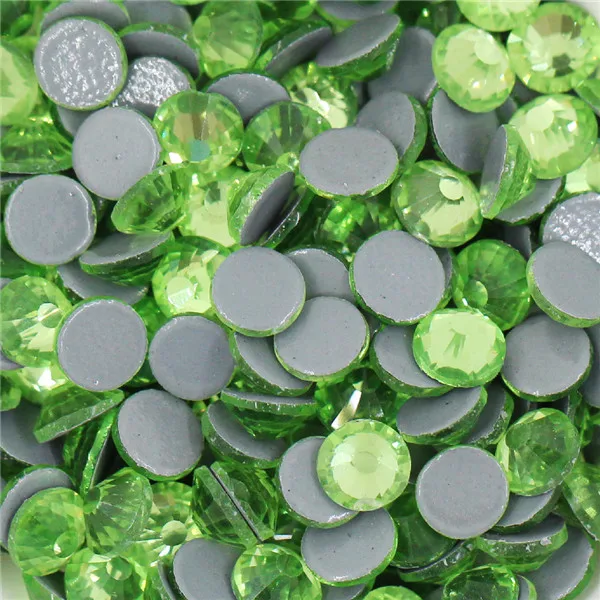 07Peridot Высокое качество горячей фиксации страз стекла многоцветные стрейч-планка Стразы для одежды гладить на камни и кристаллы SS6-SS30 - Цвет: 07Peridot