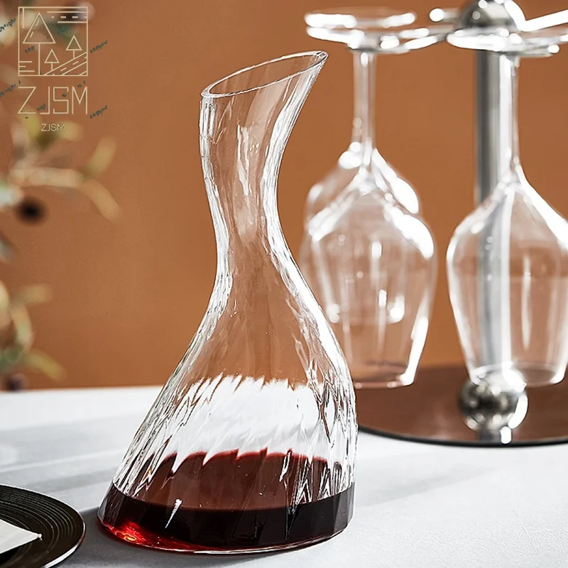 

Wine Decanter Glasses Cups Set Home Bar Creative Handmade Crystal Glass S Type Champagne Jug European Style Wine Dispenser Tools