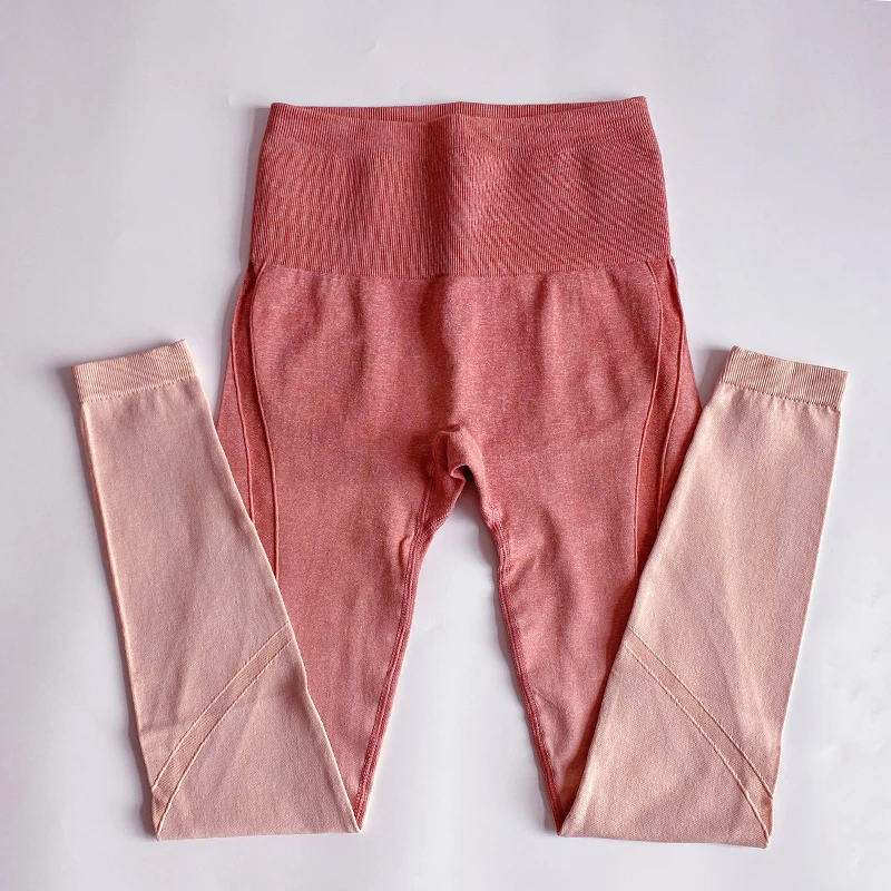 Новинка Омбре бесшовные леггинсы для спортзала Женская тренировка Бег Йога