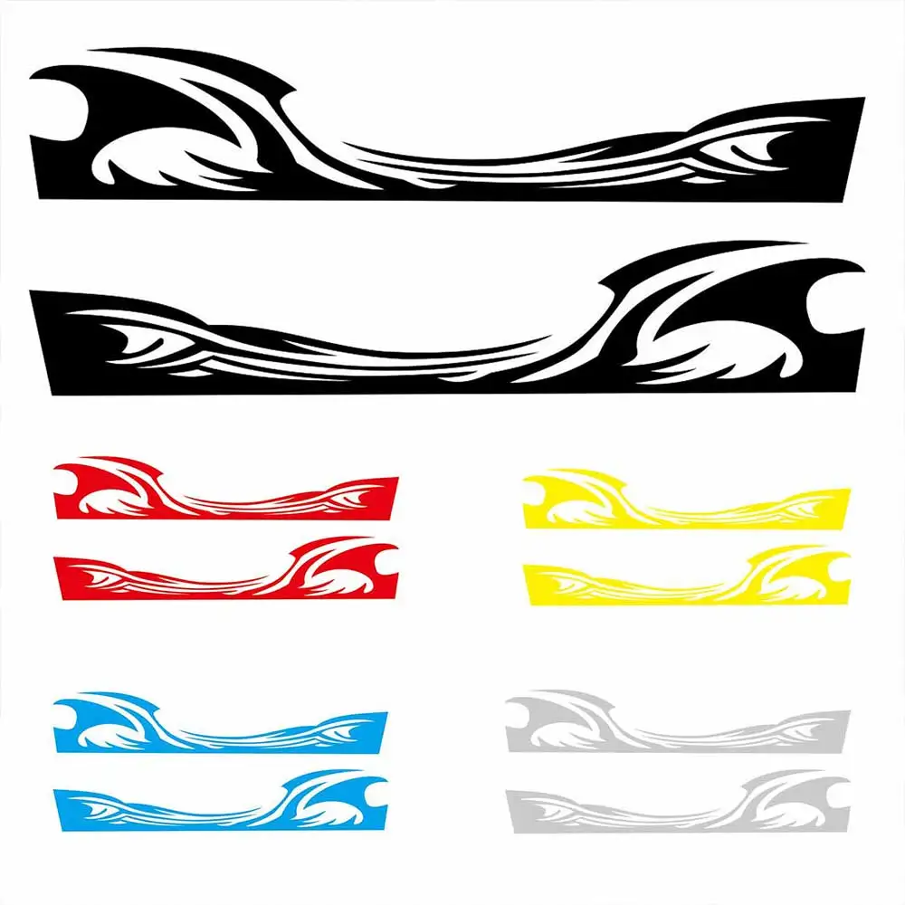 

2 pcs Car Side Stickers Flame Pattern Waistline Stripe Sticker Racing Sports Decal Auto Vinyl Film Stickers Car Accessories