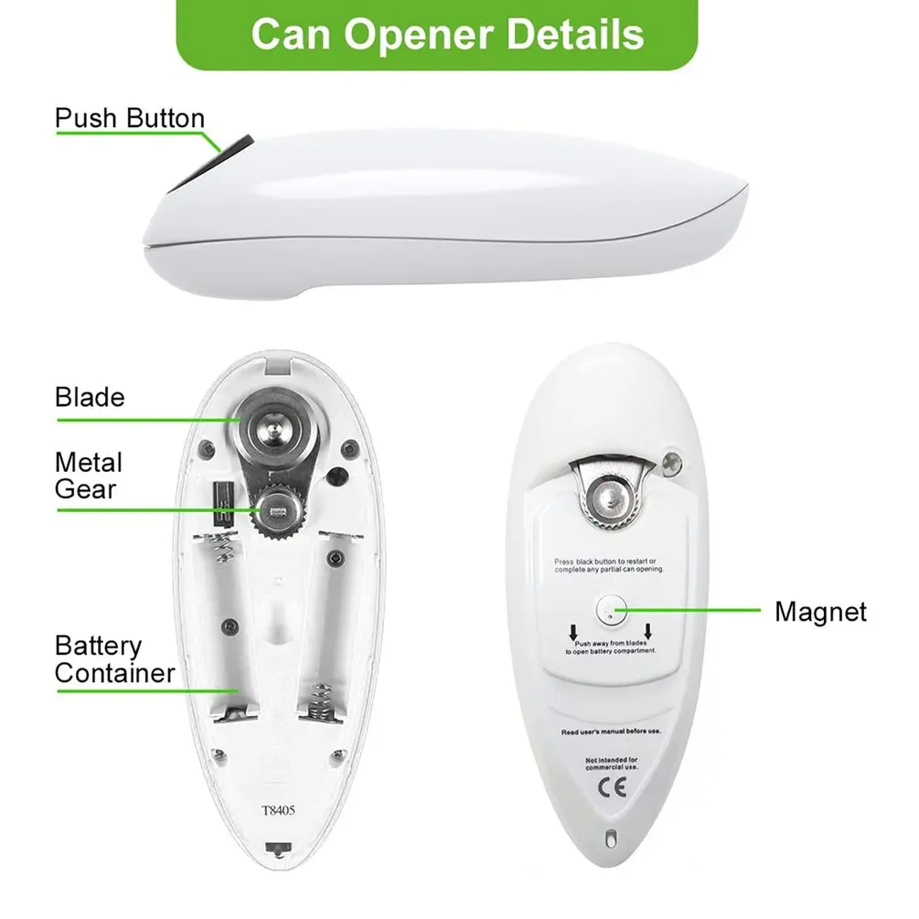 

New Electric Bottle Opener One Touch Can Opener Smooth Edge Automatic Can Opener Home Restaurant Bottle Opener Kitchen Gadgets