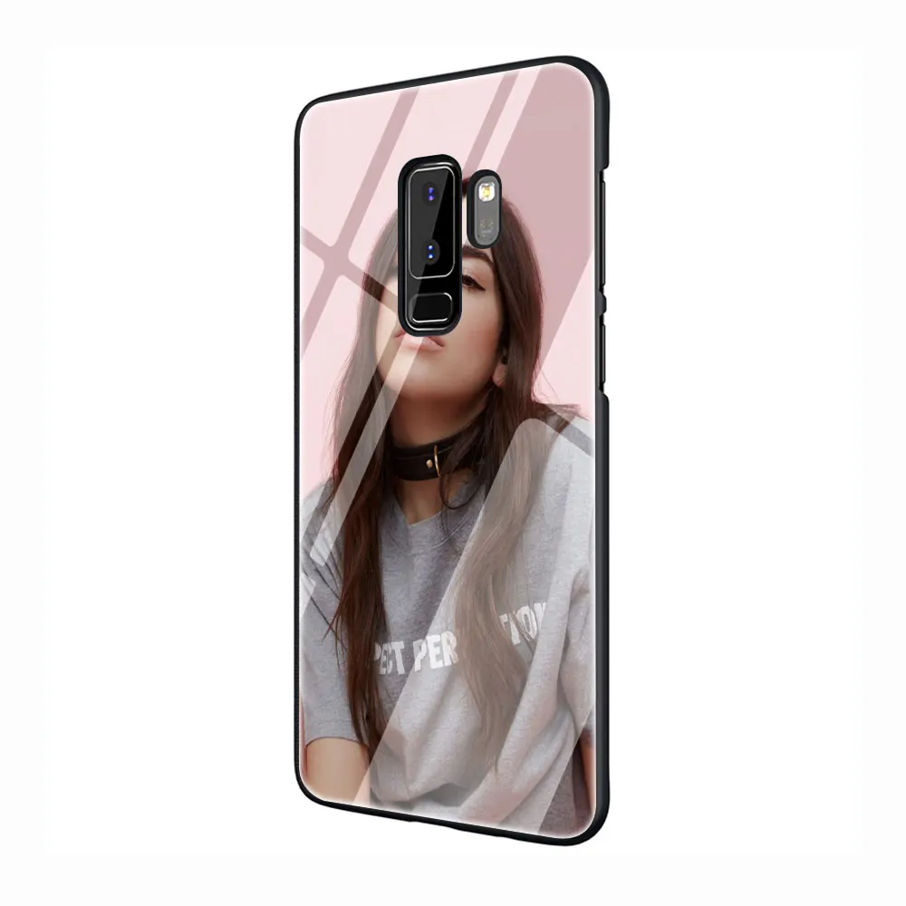 Дуа липа DuaLipa закаленное Стекло TPU черный чехол для Galaxy S7 Edge S8 S9 S10 Plus, Note 8, 9, 10, A10 20 30 40 50 60 70 - Цвет: G1