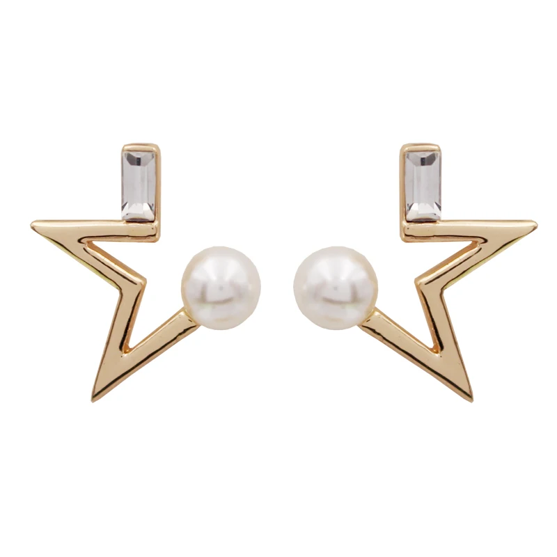 

Kshmir 2023 Fashion Hot selling retro fashion asymmetrical studs women's delicate geometric pearl earrings