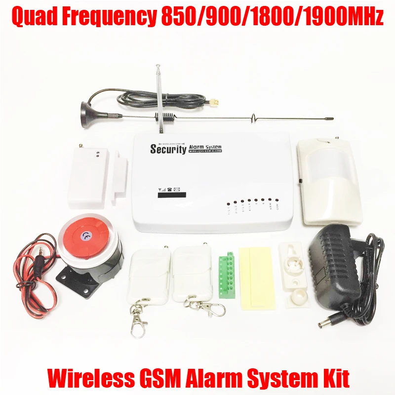 Беспроводная GSM сигнализация Quad Band 850/900/1800/1900MHz Интерком PIR детектор датчик двери