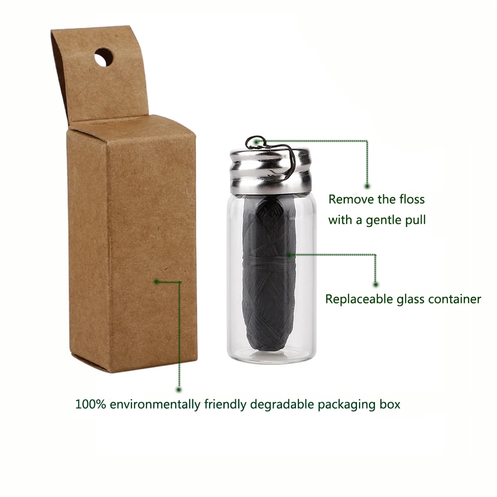 30 м органическое бамбуковое волокно с активированной зубная нитка из древесного