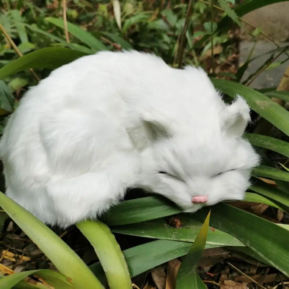 Реалистичная Спящая кошка 21 х17 х6 см милый игрушечный Кот для украшения дома