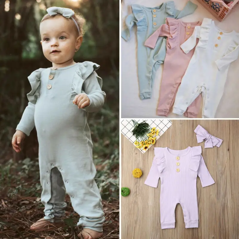 Детский комбинезон с длинными рукавами для маленьких девочек 0-18 месяцев удобный