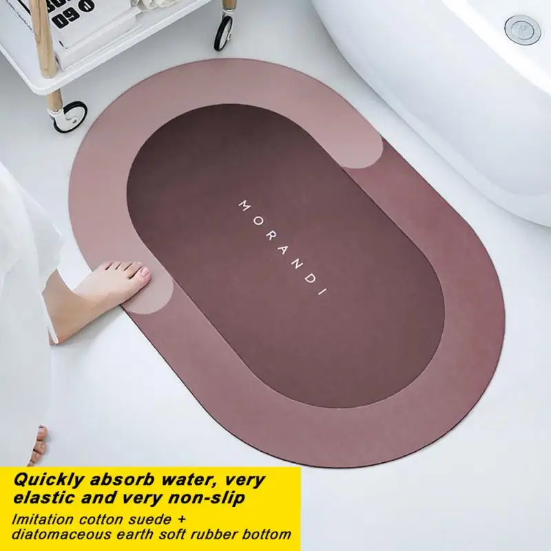 

Diatom Mud Cushion Absorbent Pad Toilet Door Floor Mat Diatomaceous Earth Non-slip Bathroom Floor Mat Bathroom Toilet Carpet 2