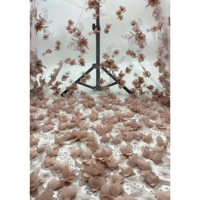 

Lace Fabric For Dresses 2020 Best Selling 5 Yards Flowers Embroidered Exquisite Skin Friendly Lace Mesh High Quality For Holiday