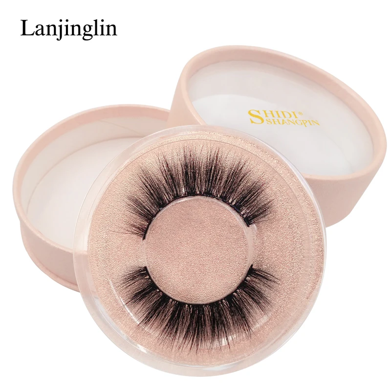 LANJINGLIN, 1 пара, натуральные накладные ресницы, длинные ресницы для наращивания, макияж, 3d, норковые ресницы ручной работы, поддельный комплект для ресниц