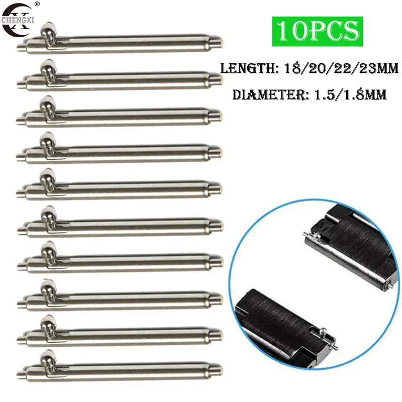 

10PCS 1.5mm/1.8mm Diameter Watch Pin Pepair Tools & Kits Quick Release Watch strap Spring Bars Pins 18MM 20MM 22MM 23MM