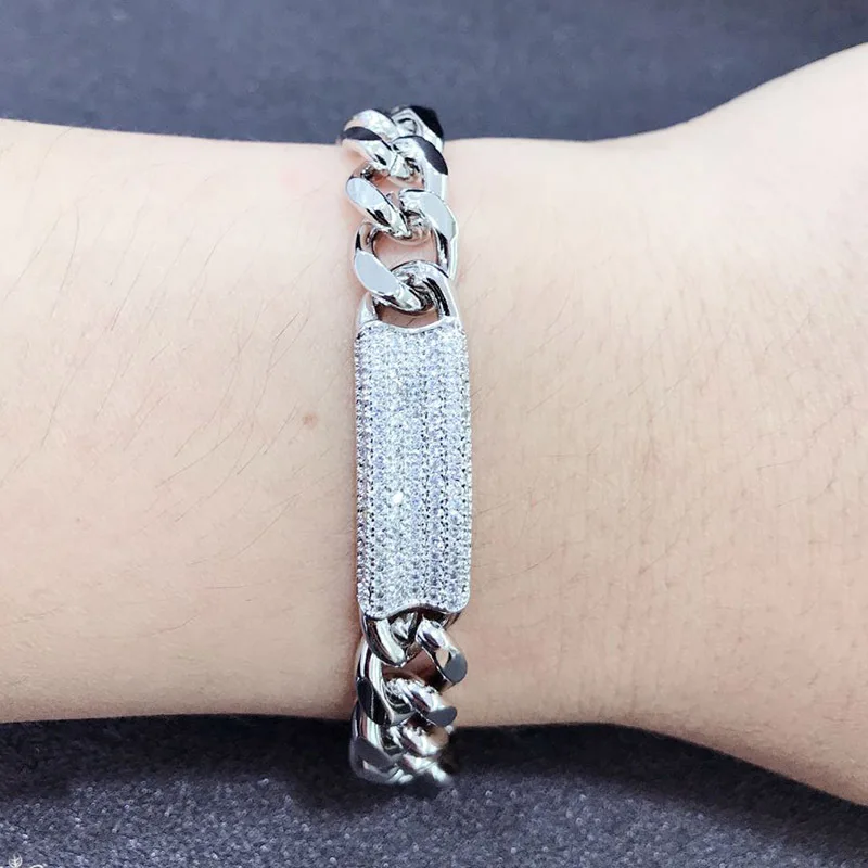 Модный классический браслет известного бренда медный циркониевый блестящий