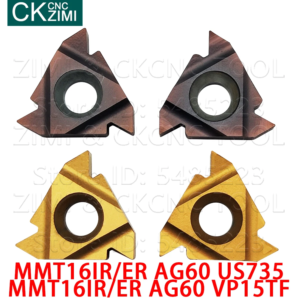 

MMT16IR MMT16ER AG60 VP15TF US735 Внутренние Внешние резьбовые Токарные Вставки станка с ЧПУ токарные инструменты MMT 16IR MMT 16ER для стали