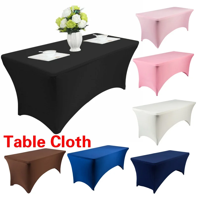 

1PC Elegant Wedding Dining Decor Rectangular Spandex Tablecloth Stretch Table Cover Elastic Party 4\\6 FT