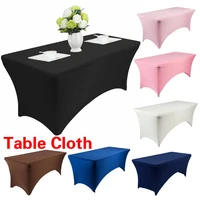 1pc elegant wedding dining decor rectangular spandex tablecloth stretch table cover elastic party 46 ft