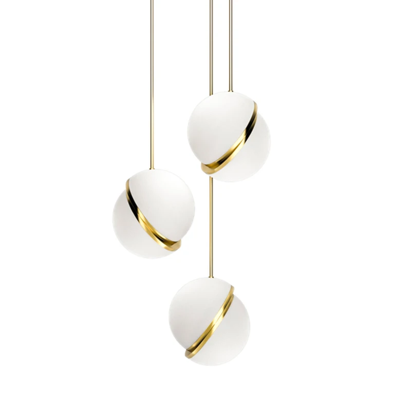 

Modern Acrylic Round Balls Pendant Lights Globe Moon Suspension Hanging Lamp For Bedroom Living Room Home Lighting Fixtures