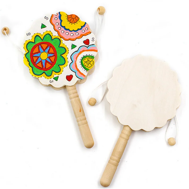 

Baby Wooden Rattles Pellet Drum Toy Rocking Drum Musical Instrument Toy For Baby Gift Pellet Baby Rattles Toy Newborn 0-12 Month