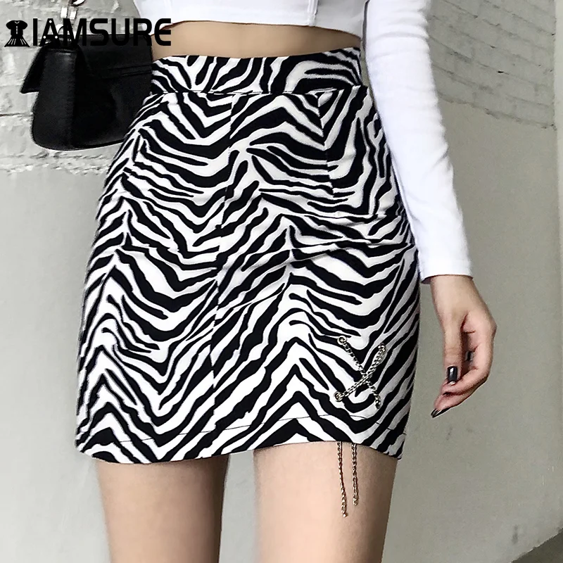 IAMSURE детский полосатый комплект с принтом Зебра мини юбка женская обувь высокого