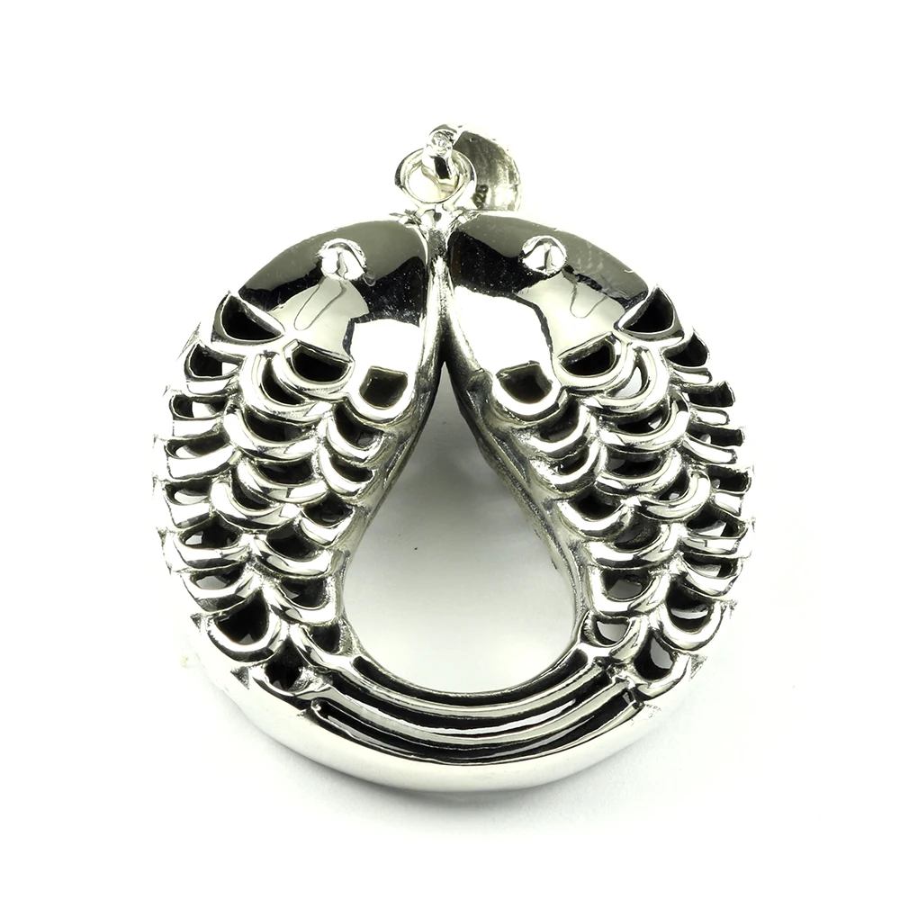 Настоящее серебро 925 пробы двойная подвеска в виде рыбы для женщин и мужчин