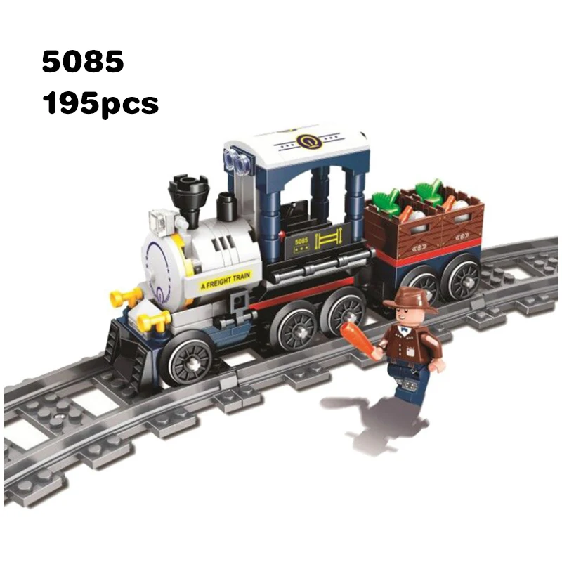 Городская серия ретро паровой поезд орбитальный развивающие строительные блоки