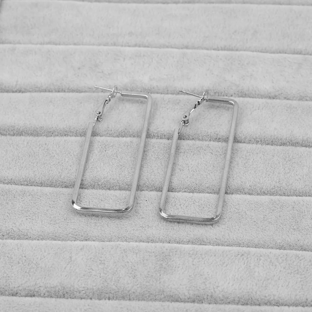 Silver Rectangle BLIJERY/модные серьги-кольца в геометрическом стиле для женщин и девочек, ювелирные изделия в стиле панк, золотые, серебряные цвета, сережки-гвоздики, Femme - Окраска металла: Silver Rectangle