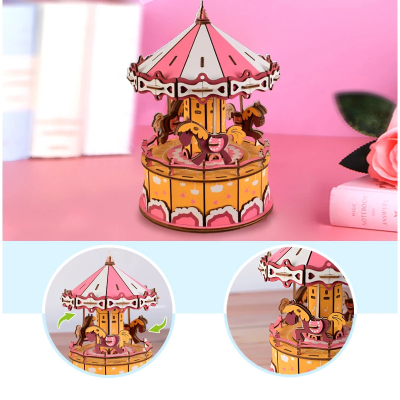 Музыкальная шкатулка CUTEBEE кукольный домик миниатюрный DIY с мебелью деревянный