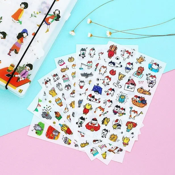 6 листов/упаковка в упаковке Kawaii японская наклейка для домашних животных Горячая