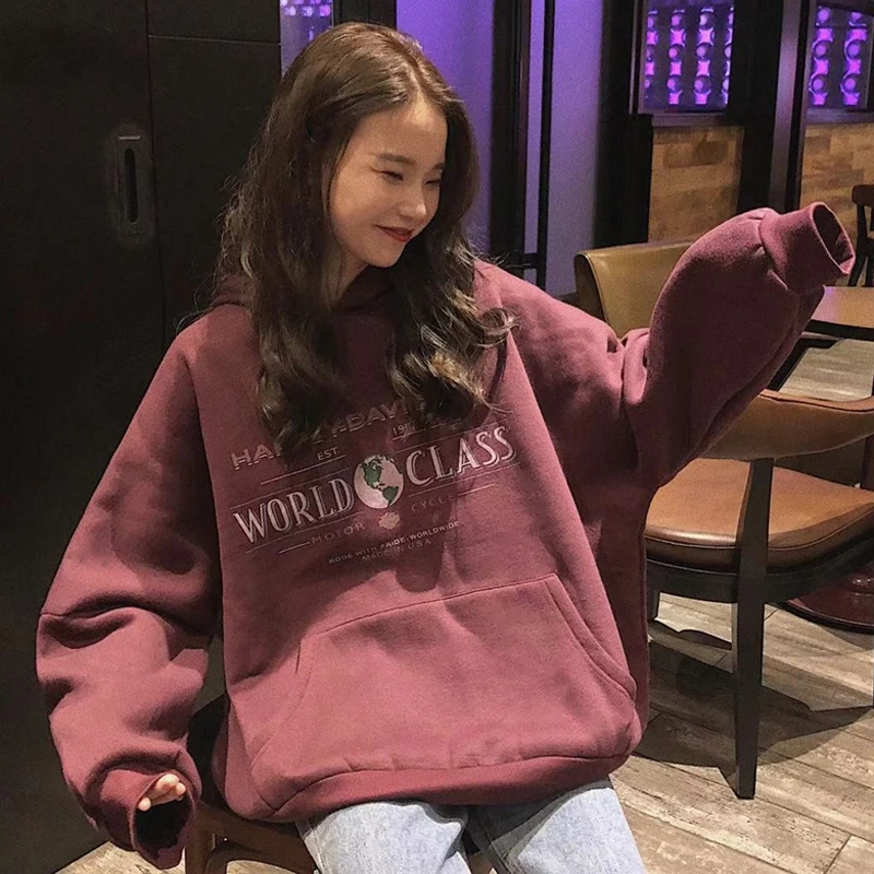 2 цвета 2019 Осень корейский стиль Instagram винтажные плюс бархатные толстые пуловеры