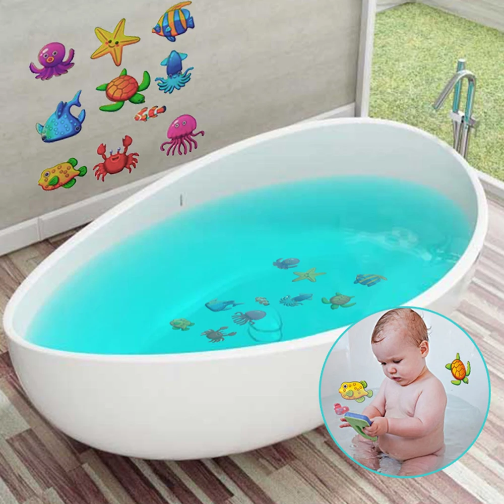 10 шт./компл. Нескользящая наклейка на ванну Океанский мир Мультяшные наклейки