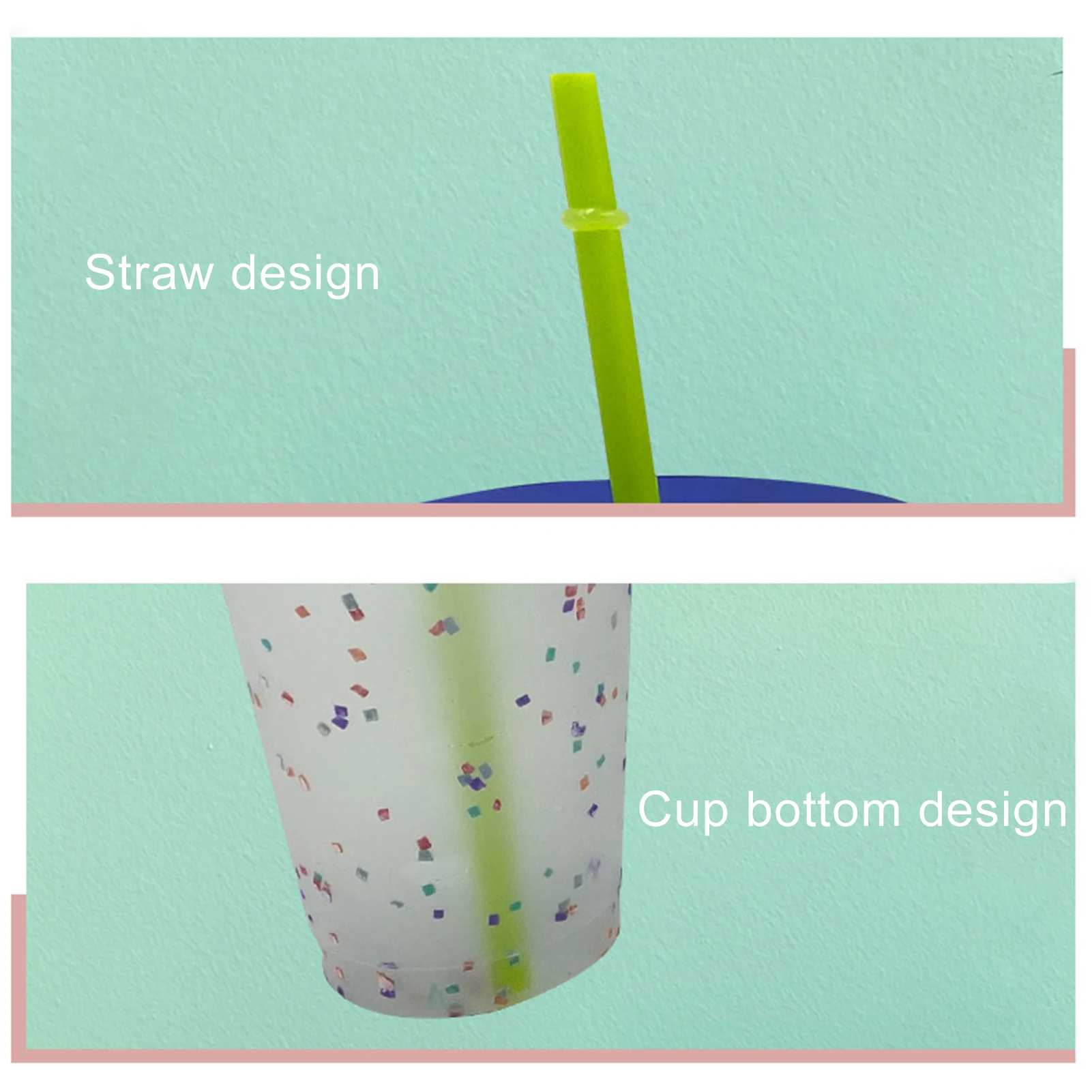 

5Pcs/Set Reusable 5 Color PP Temperature Sensitive Color Changing Bottle Cup with Straw Plastic Coffee Cup Drinkware Bottles