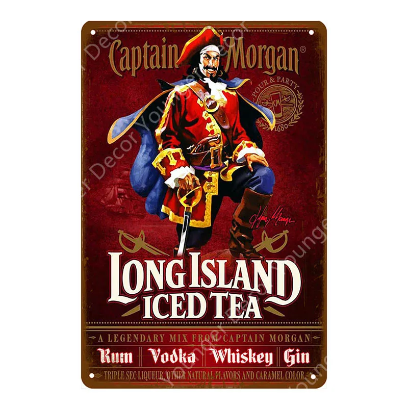 Чайный ледяной чай Long Island металлические жестяные знаки сверкающий виски пивной