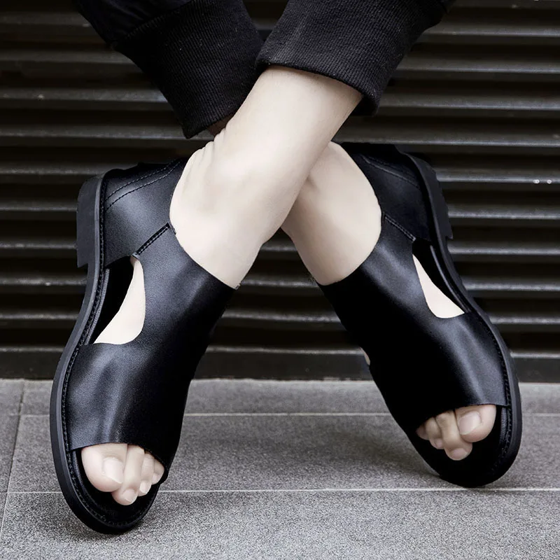 Туфли мужские кожаные Повседневные Дышащие шлепанцы в британском стиле без