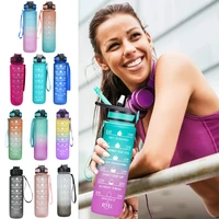 1l sports water bottle portable with straw plastic leak proof water cup drink camping bike for outdoor gym fitness travel