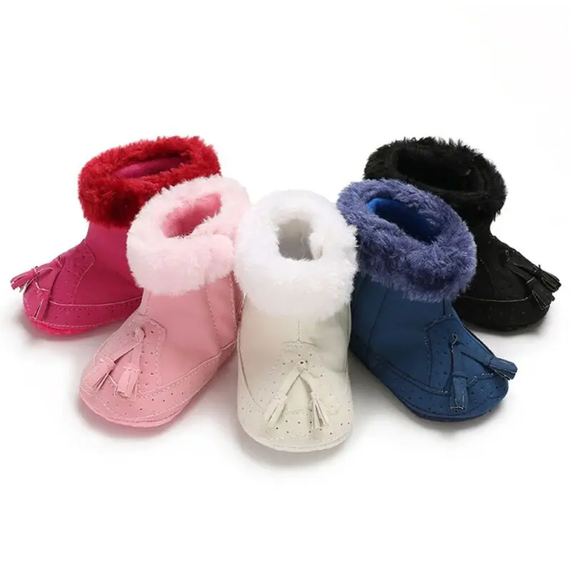 Одежда для малышей Теплая обувь мягкие кроватки мягкая подошва кожаная Ленточки