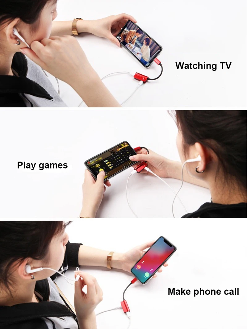 1pc Two In One Type-C Adapter For Huawei P30 P40 P20 Mate 30 Pro Xiaomi 9 8 Oneplus 7T Usb C To 3.5mm Earphone Charger Splitter | Мобильные
