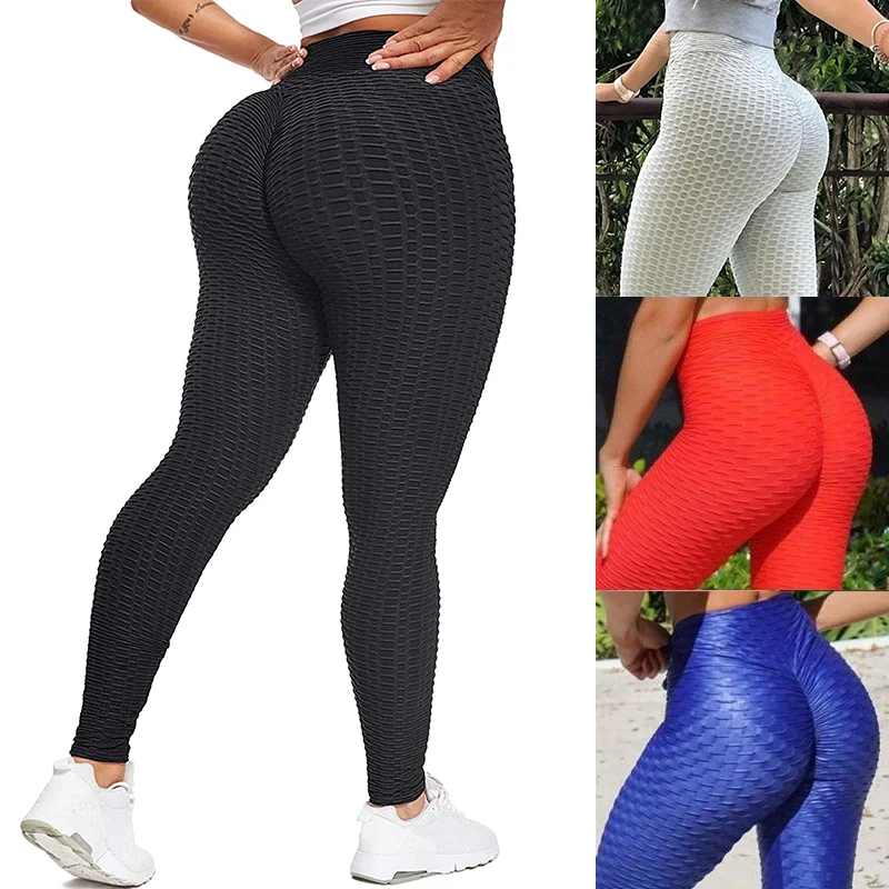 

Booty Lifting Yoga Pants Women High Waisted Ruched Butt Lifter Textured Scrunch Leggings Booty Tights