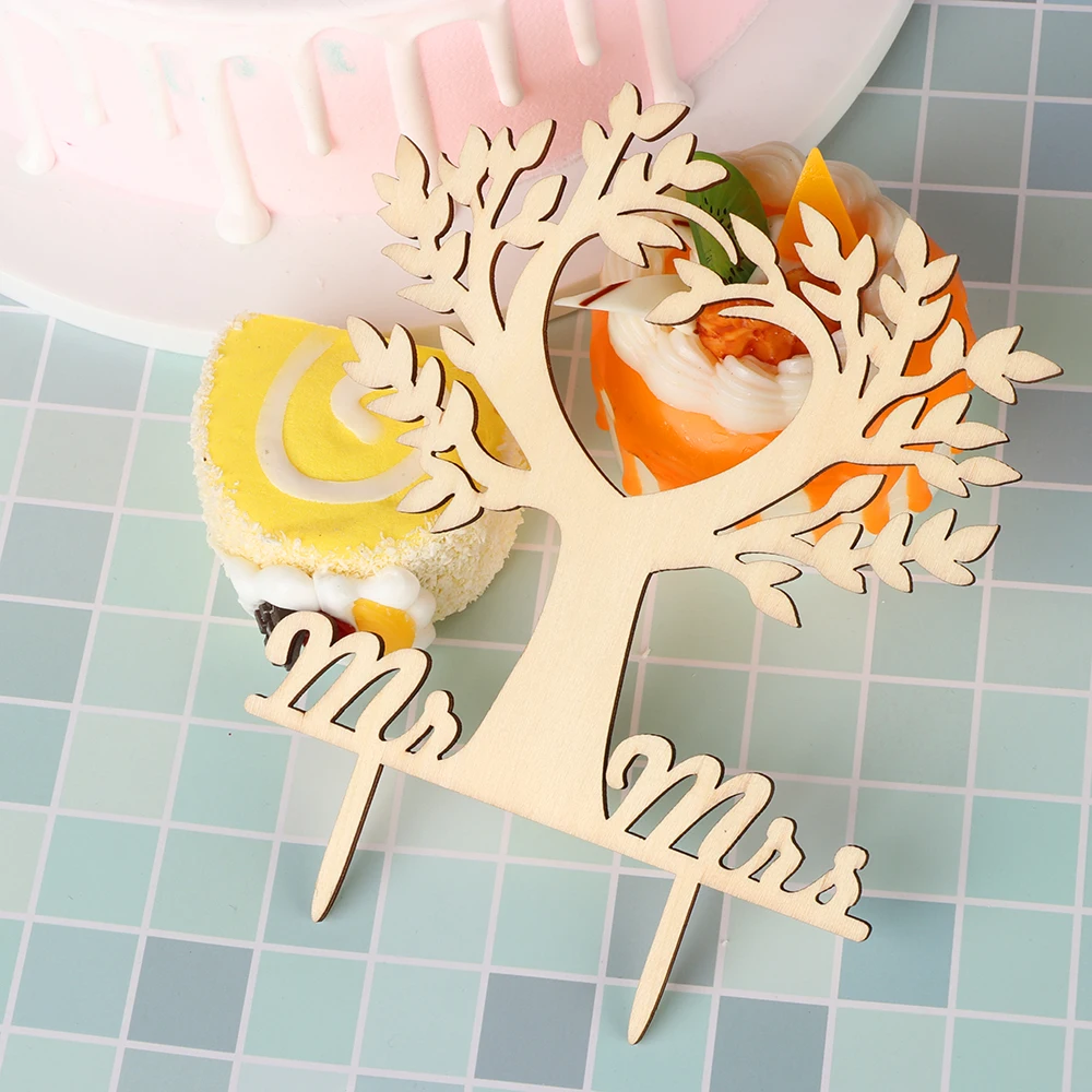 1 шт. &quotMr and Mrs&quot Винтажный деревянный Топпер для свадебного торта деревенские