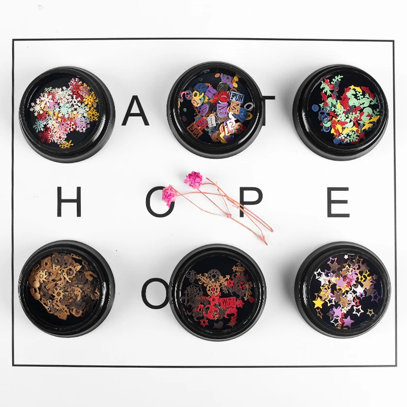 1 коробка украшения для ногтей ароматное дерево ультра тонкий полый блестки