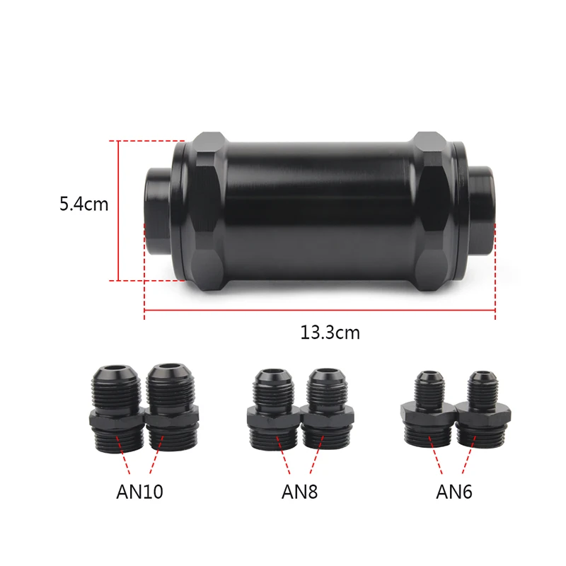 NEW BLACK AN6 / AN8 AN10 Inline Fuel Filter E85 Ethanol With 100 Micron Stainless steel element | Автомобили и мотоциклы