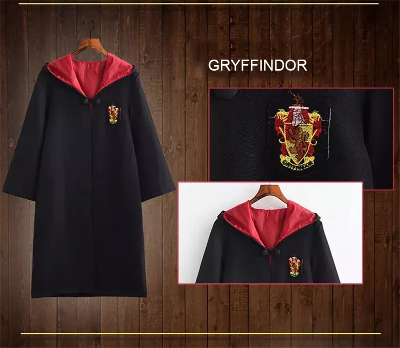 Костюм из Поттера, одежда, галстук, шарф, палочка, очки, шляпа Ravenclaw Gryffindor Hufflepuff Slytherin Potter, косплей, халат, плащ E2103AD