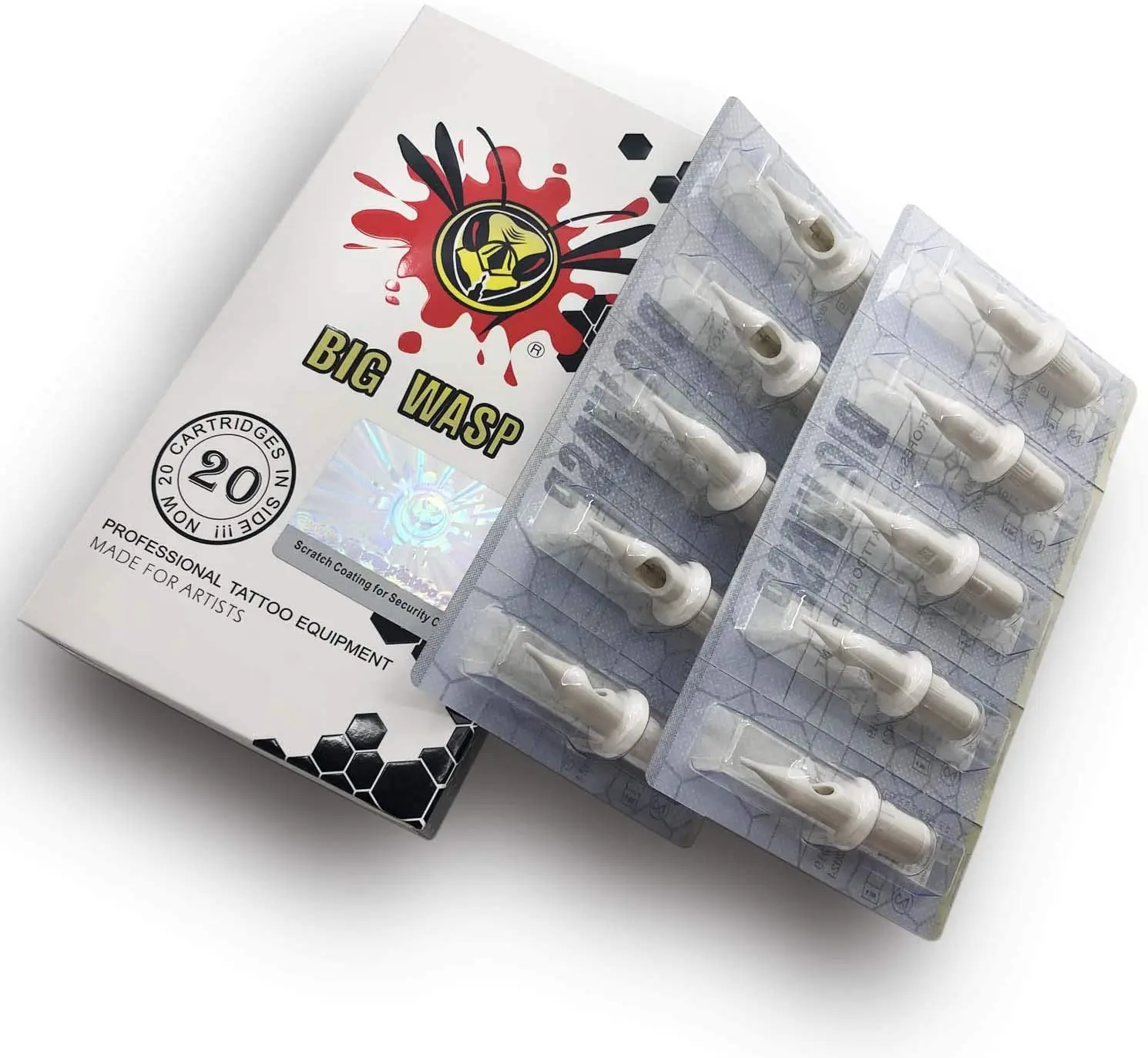 

BIGWASP Professional Sterilized Disposable White 25M1 Evolved Tattoo Needle Cartridge (25 Magnums) Cartridges Wholesale Supply