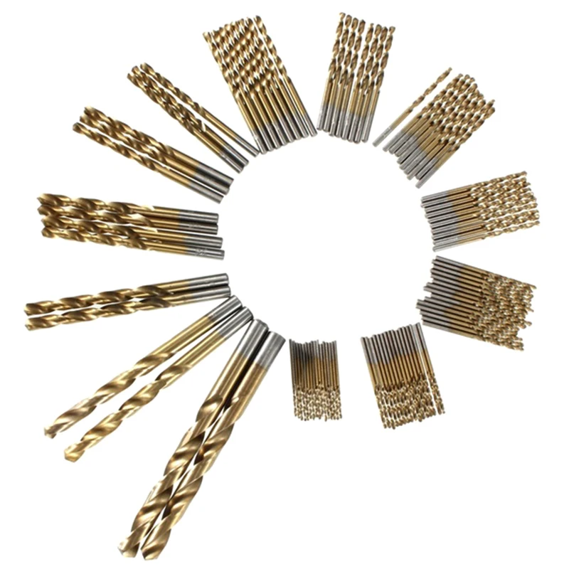 

99pcs Titanium Coated High Speed Steel Serratula Drill Bit Set Tool 1.5mm - 10mm