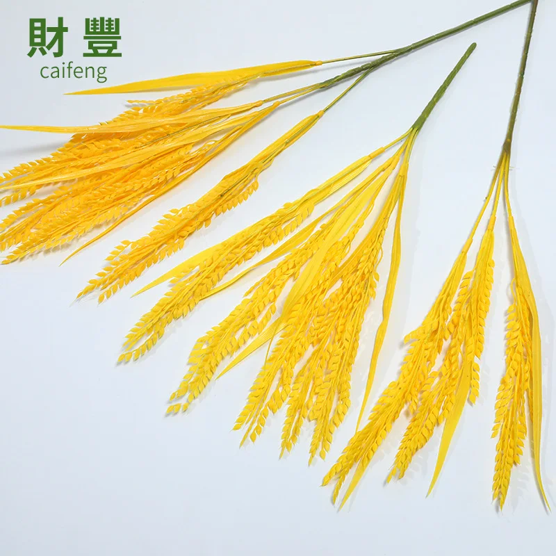 

Factory wholesale simulation rice golden plastic long stalk wheat ears home hotel dried flowers floral engineering gardening dec