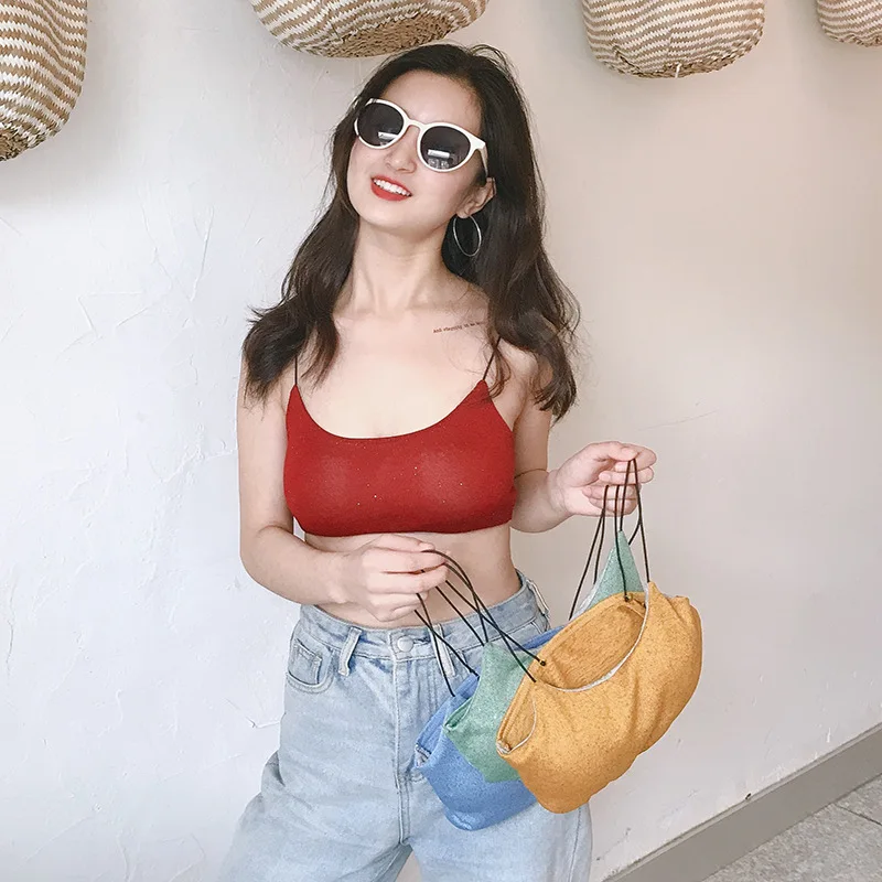 Женский укороченный топ бесшовный нижнее белье женский сексуальное со съемной