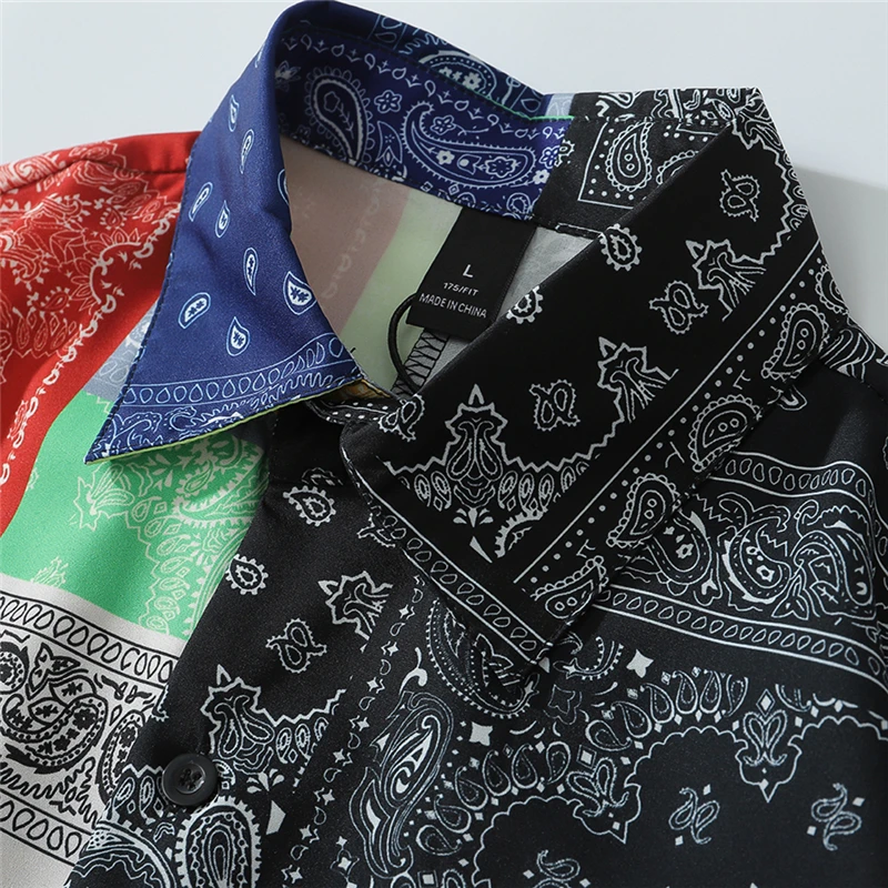 2020 кешью с цветочным принтом Гавайские пляжные рубашки мужские летние