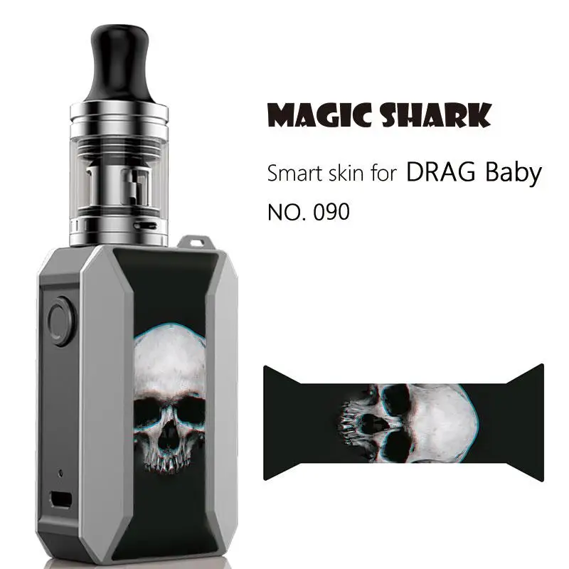 Волшебная Акула мечтательная Медуза Череп Паук женщина кожа Vape ультра тонкий чехол наклейка пленка для Voopoo Drag Baby Trio - Цвет: 090