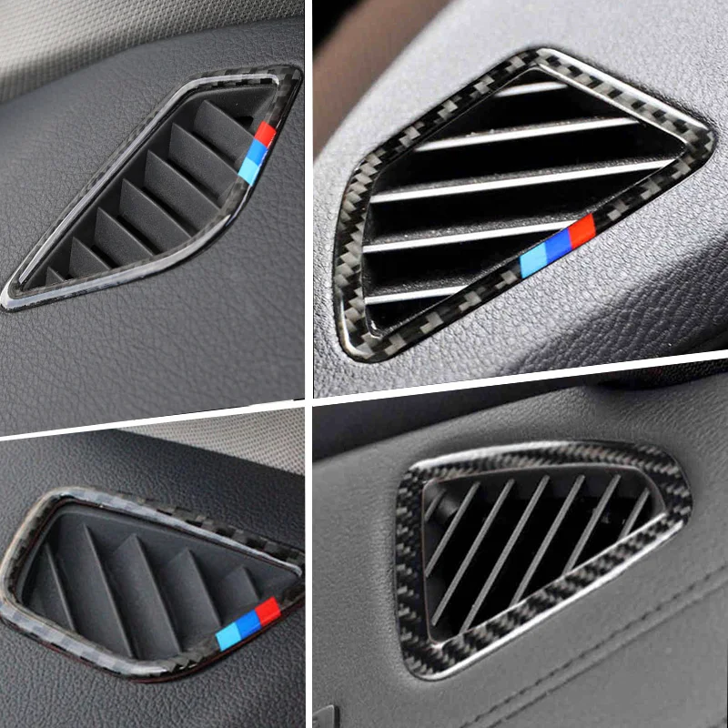 

Car styling Air Outlet Carbon fiber Stickers Sequin Cover trim For BMW 1 2 3 4 5 7 Series X1 X3 X4 X5 X6 F30 F10 F15 F16 G30 E90